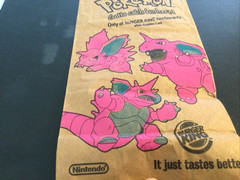 Pokemon Vintage 1999 Burger King Paper Kids Meal Bag Nidoking
