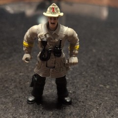 Fire Chief Firefighter Action Figure Plastic Gray Black Yellow 2010