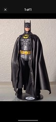 Custom Batman Returns Mcfarlane 1989 Keaton Leather Wired Cape 1/10 NOT fIGURE