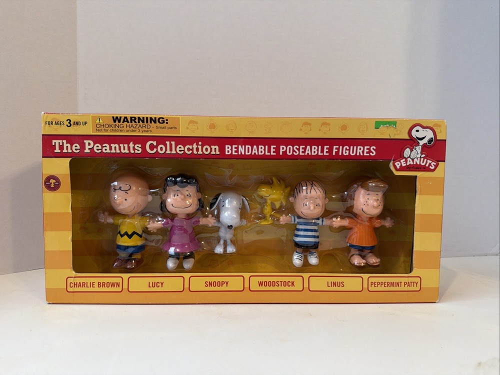 “THE PEANUTS COLLECTION”-BOXED SET OF (6) FIGURE BENDPOSE-NJ Croce NEW UNOPENED