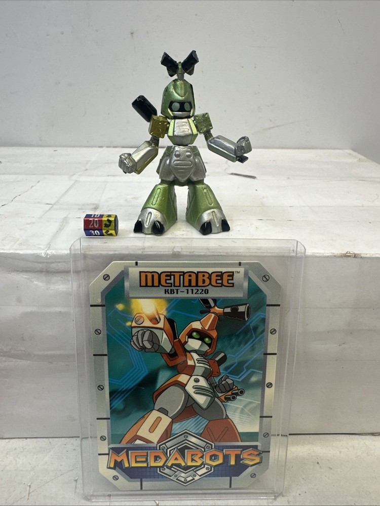 Hasbro Medabots Metabee Figure Takara Tomy Green Variant Complete Dice Card