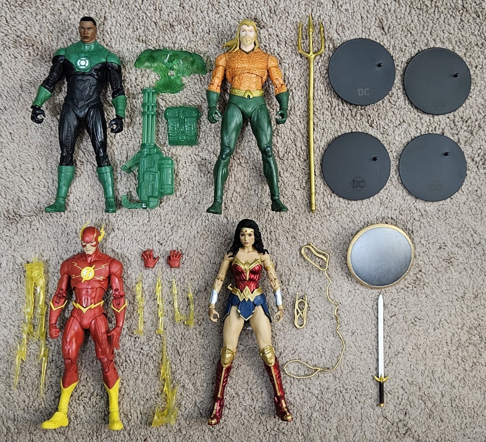 McFarlane DC Multiverse Lot Flash Green Lantern Aquaman Wonder Woman Custom READ