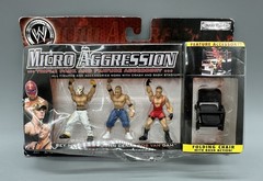 SEALED Jakks WWE Micro Aggression Rey Mysterio, John Cena, Rob Van Dam Figures.