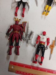 Power Rangers Samurai action figures lot Of 8 Weapons Blue Red Green R38