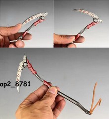 1/6 Metal Dead Man’s Curved Sickle Scythe Grim Reaper For 12” Action Figure