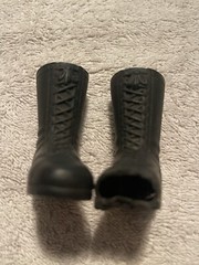 Vintage GI Joe (1) Pair Of Tall Black Jump Boots Laces Laying Down (R)