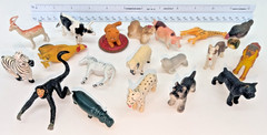 Mini Plastic Animal Figurine Figure Lot 19 PVC Vinyl Animal Toys Mixed Vintage
