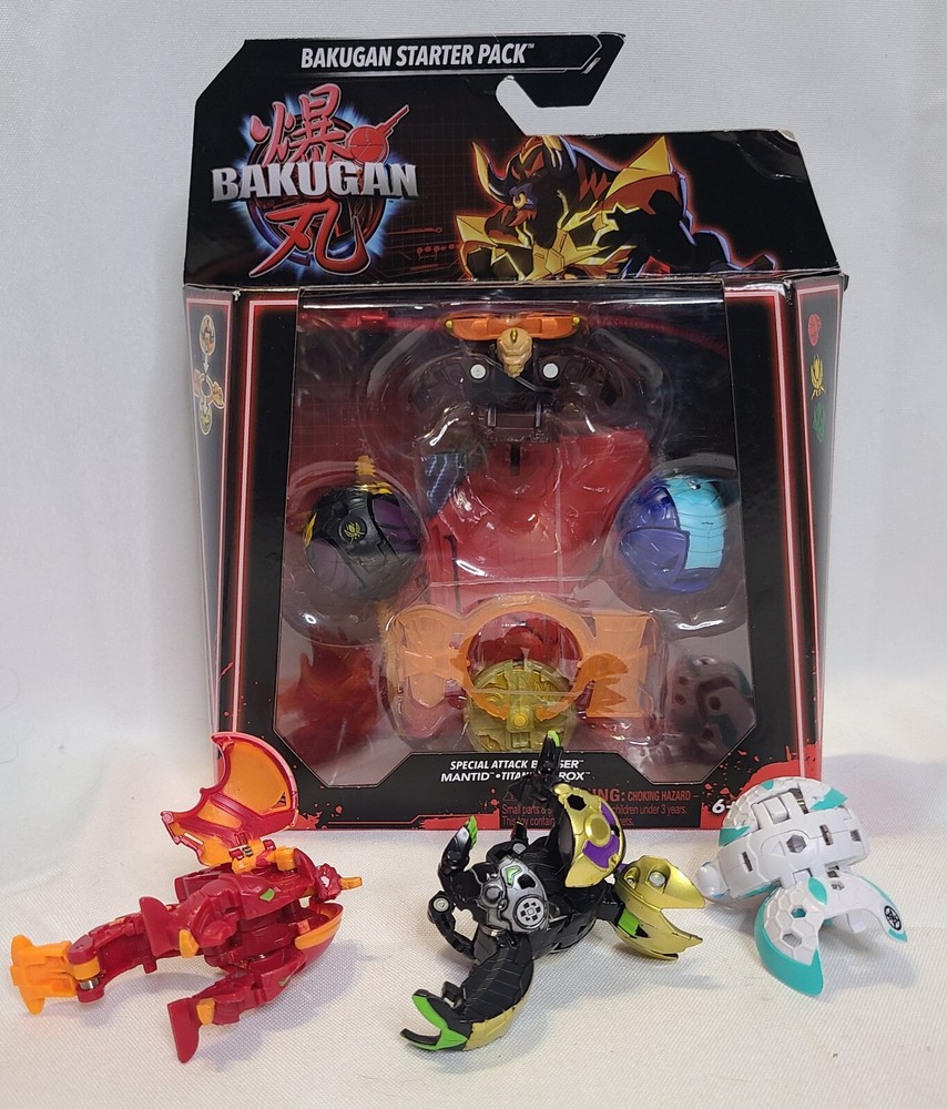 BAKUGAN Generation 3 Special Attack Bruiser Mantid Titanium Trox Starter Pack