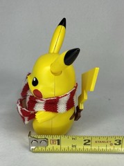 Pokemon Holiday Pikachu Figure 3″ Christmas Toy Red White Knit Scarf Jazwares