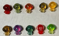 Vintage KARMA KIDZ 1” Mini Figures Vending Machine Toy & Bubble Container X 11
