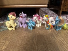Lot Of 6 Vintage 1980s My Little Pony Toys, G1 Unicorns Pegasus