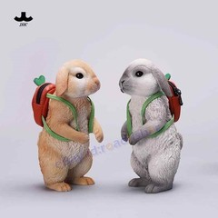 JXK 1/4 Lop Rabbit Animal Pet Simulation Statue Painted 4 Color 10.5*16.5*12.5cm
