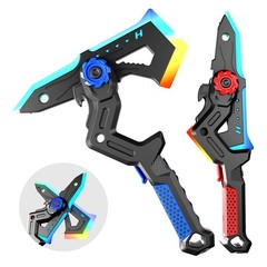 2 Pack LED Light Up Swords & Axe Toys – Rechargeable, Mist Spray, Sound Effects,