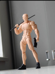 US Wind Toys 1/12 Pale Skin Flexible Man Jointed 6″ Male Figure Head Body Toy