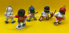 Lot of 5 Vintage 1983 Sport-Billy PVC figures-baseball, football, hockey, soccer