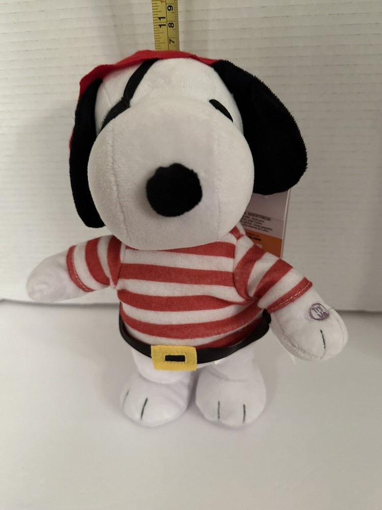 New Gemmy Animated Peanuts Snoopy Pirate Halloween Waddler Sound Plush 11″ Tall