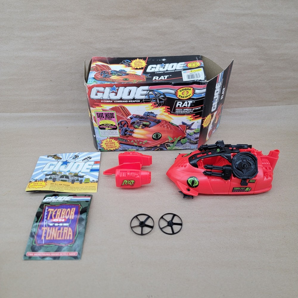 Vintage Hasbro 1991 G.I. Joe COBRA Rat Hovercraft Vehicle GI Joe Original Box