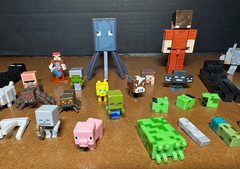 Lot of Minecraft parts some full Figures mini figures 1 key chain 1 Diecast
