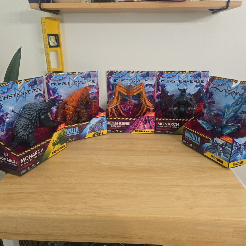 MonsterVerse ION DRAGOn Burning Godzilla Titanus Scylla Mothra Frost Vark 6″ Lot