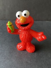Sesame Street Henson Elmo W/Crayon Elmo W/Binoculars Mechanic Ernie Figures 2”