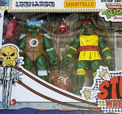 NEW NECA Teenage Mutant Ninja Turtles Cartoon Stump Wrestling Turtles 7″ 4-Pack