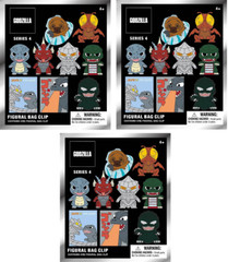 GODZILLA SERIES 4 FIGURAL BAG CLIP LOT OF 3 BLIND BAGS NEW TY3002