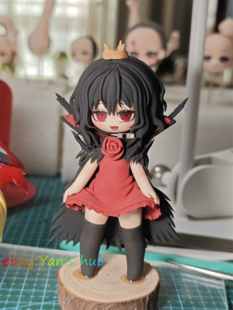 10cm Black Souls 2 Queen of the Heart Lorina Handmade Clay Model with Dust Cover