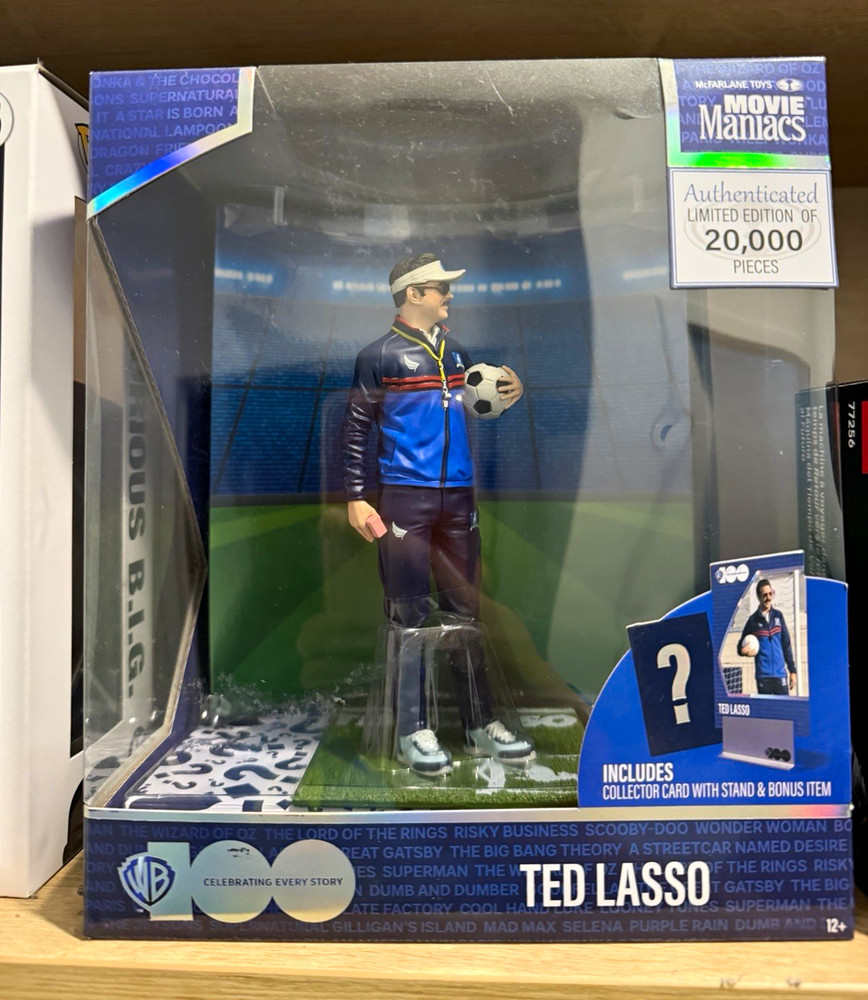 McFarlane Toys Ted Lasso Movie Maniacs Action Figure Stand Card Ball LE