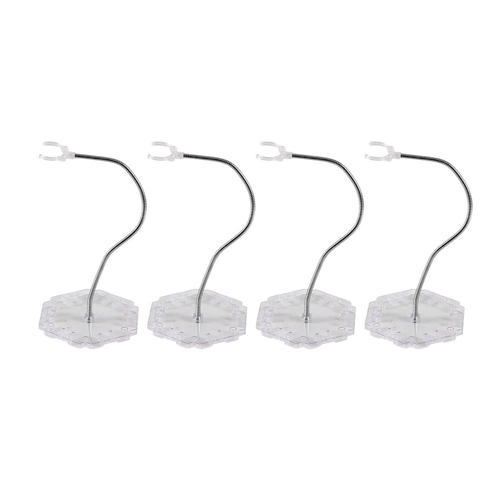 4 Pack Clear Action Figure Stand Action Display Holder Metal Support Arm