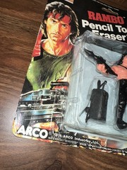 1986 Rambo Pencil Top Eraser ARCO Sylvester Stallone