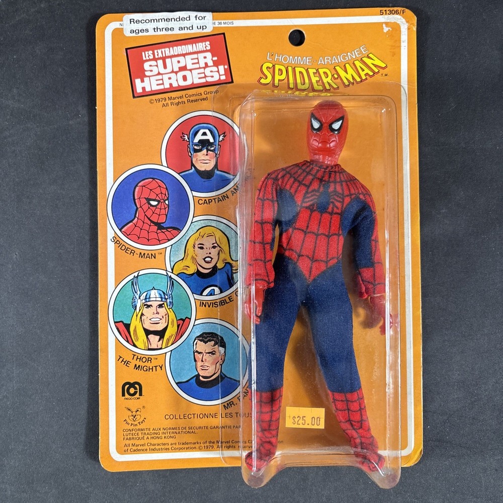 1979 SPIDER-MAN MEGO ACTION FIGURE VINTAGE FRENCH IMPERFECT MARVEL