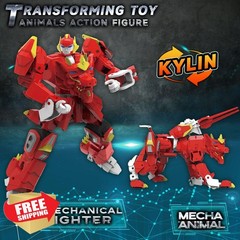 Wenbeier Red Animal Robot Transforming Figure Toy