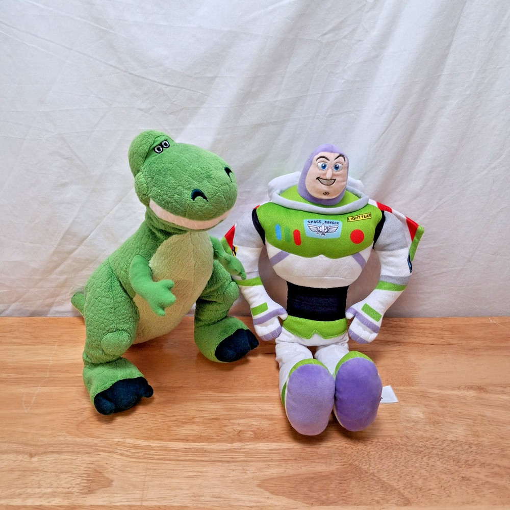 Disney Park/Kohls Cares Toy Story Plush Lot Buzz Lightyear & Rex Dinosaur Doll