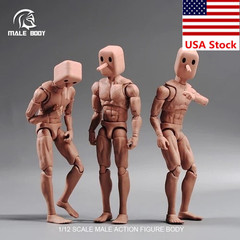 Notaman 1/12 Male Flexible Strong Muscular Body Square Head 6”Action Figure Toy