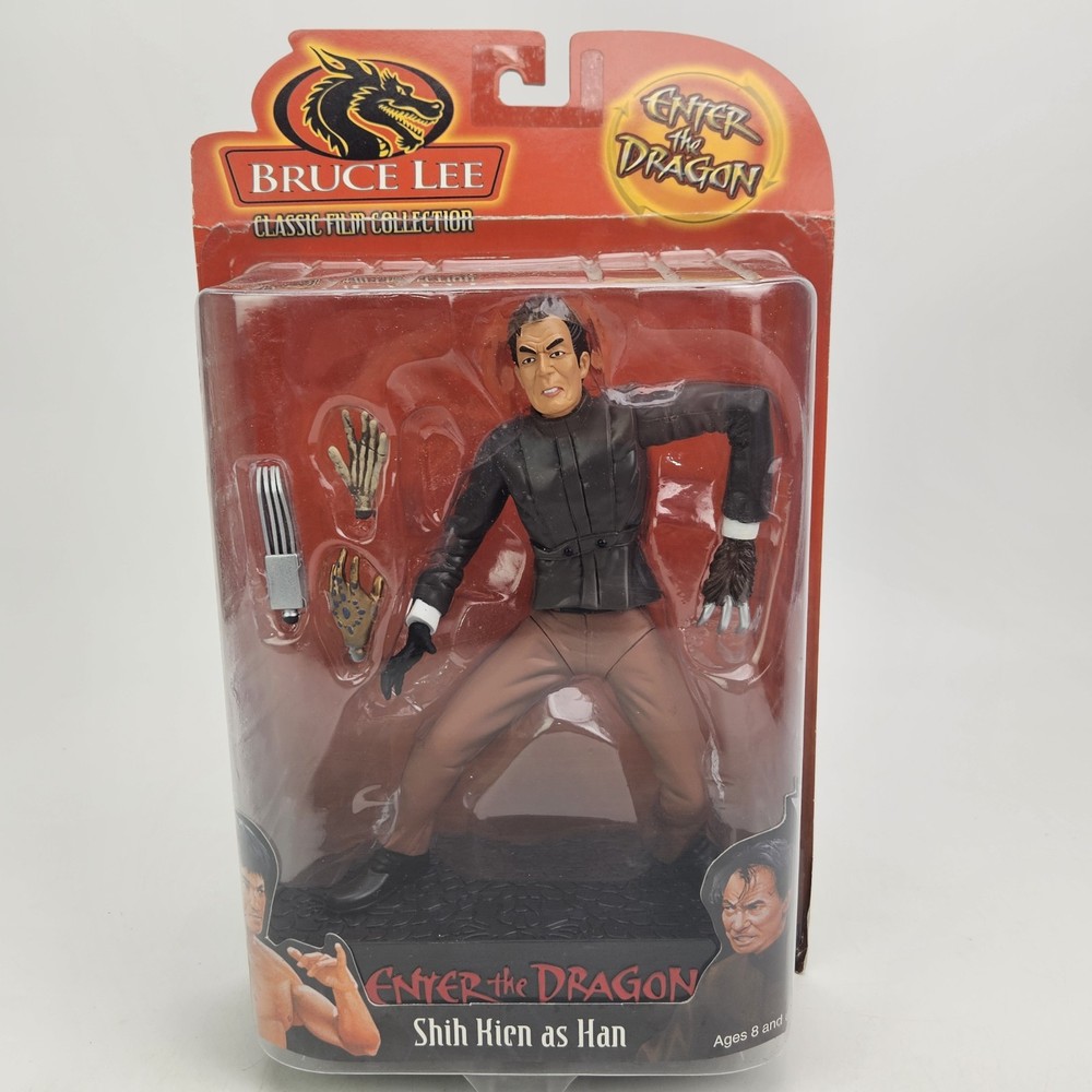Bruce Lee Enter The Dragon Han Shih Kien Figure 2000 Play Along MOC Damaged Card
