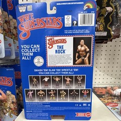 LJN WWE Superstars The Rock Action Figure w/ Poster, Ages 6+ Multicolor