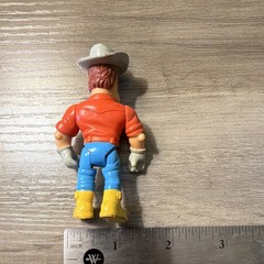 Cowboy Action Figure Toy, 3 in, Plastic, Red Blue Yellow Gray Beige Colors