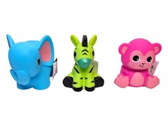 Big Rubber Zoo Animal Collectible Mix (5″-6.5″)Colorful Figures, Elephant, Tiger
