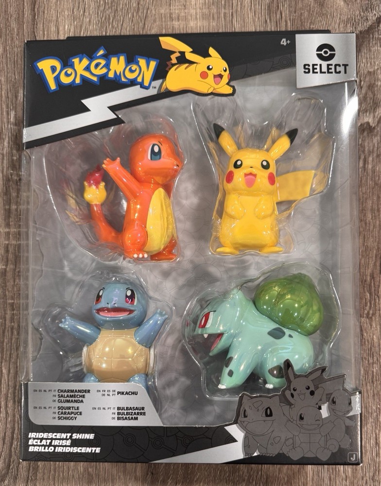 Jazwares Pokémon Select Series 1 Iridescent Shine 4-Figure Set Pikachu+