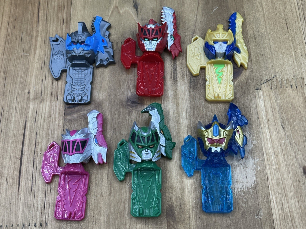 Power Rangers Dino Fury Morpher Key Lot of 6 Green Blue Gold Red