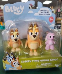 Bluey – Sleepy Time Mum Chilli, Bingo & Floppy Bunny, 2.5″ Action Figures Sealed