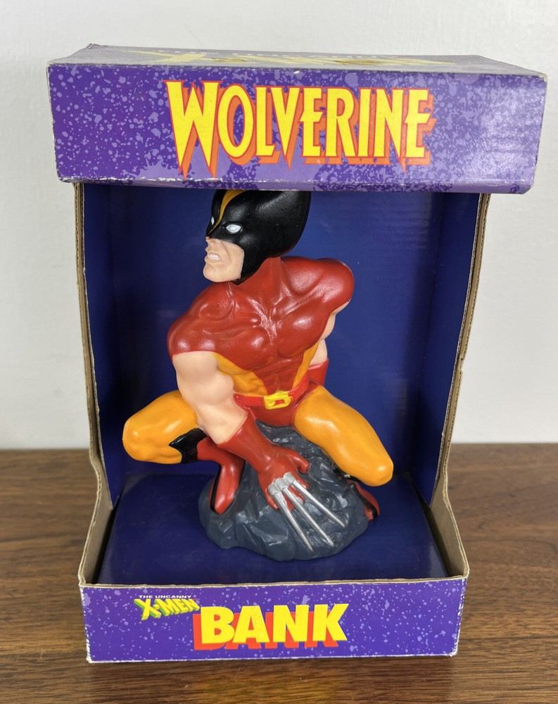 1990 X-Men Wolverine Coin Bank Soft Vinyl Piggy Bank X-Men Vintage Usa Marvel