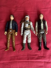 Star Wars Kenner Vintage Lot Of 3 Figures Hoth Luke, Bespin Han, & Endor Han
