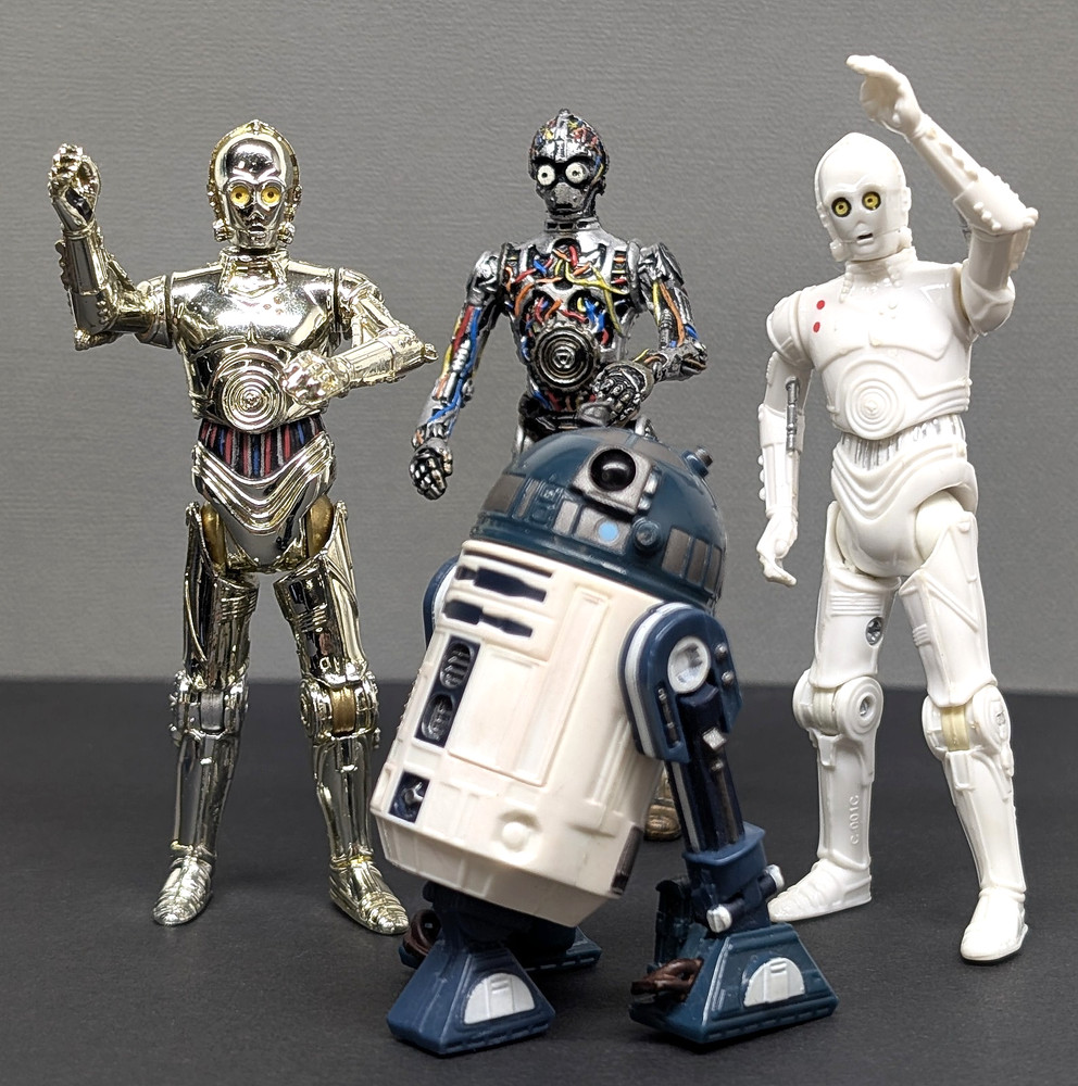 Star Wars Droid LOT of 4 Action Figures R4-F5 C-3PO K-3PO