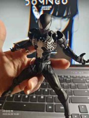 MESS TOYS Black Venom Symbiote Spider-Man Black Spider Action Figure Boxed