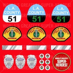 LJN Emergency Sticker Custom Vinyl Pre-Cut Deluxe Set for 8″ Action Figure