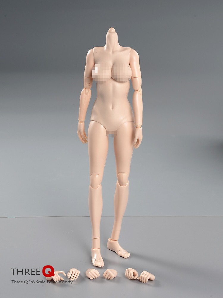 US STOCK 1/6 Pale Skin Large Breast Action Figure Body Half-seamless Breast body