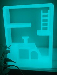 Smiski House Glow in the Dark Display | Mini Figure Room Shelf | Bonus Glow Pet