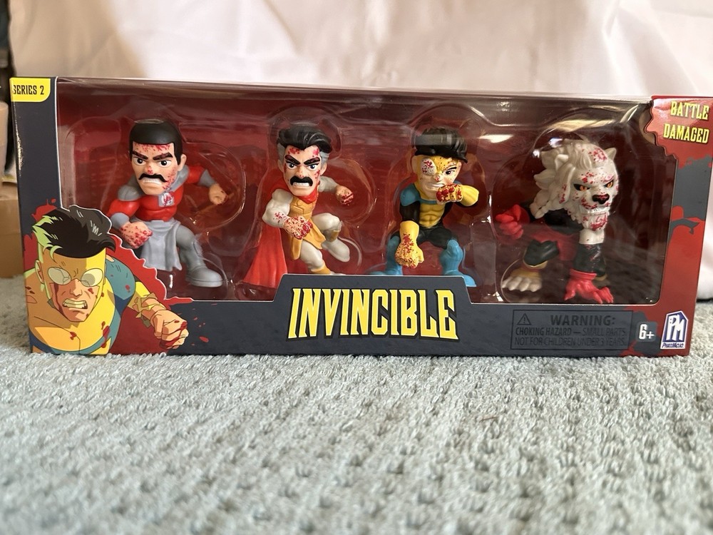 Invincible 4 pc Bloodsplatter Figure Set SDCC 2026 UCC Battle Damaged – New