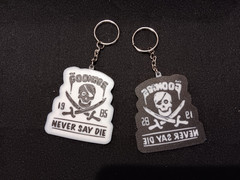 Goonies Keychain lot of 2 double sided black & white Goonies never die Retro 80s